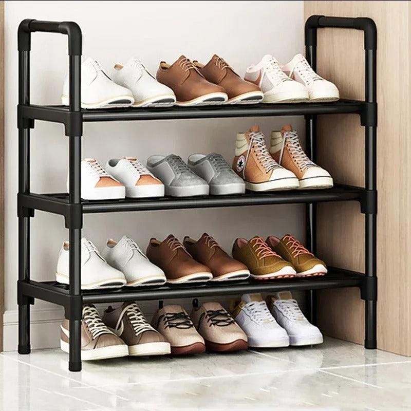 Black Elevated Shoe Rack Small Simple Multi-layer Shoe Cabinet