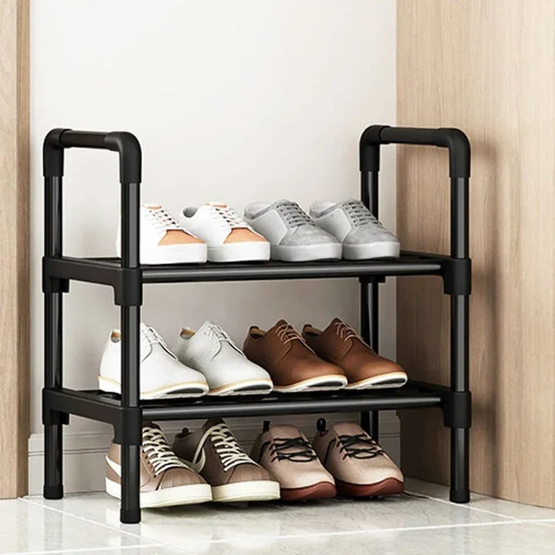 Black Elevated Shoe Rack Small Simple Multi-layer Shoe Cabinet