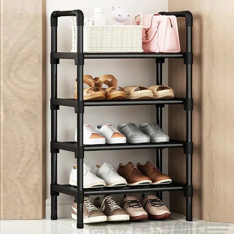 Black Elevated Shoe Rack Small Simple Multi-layer Shoe Cabinet
