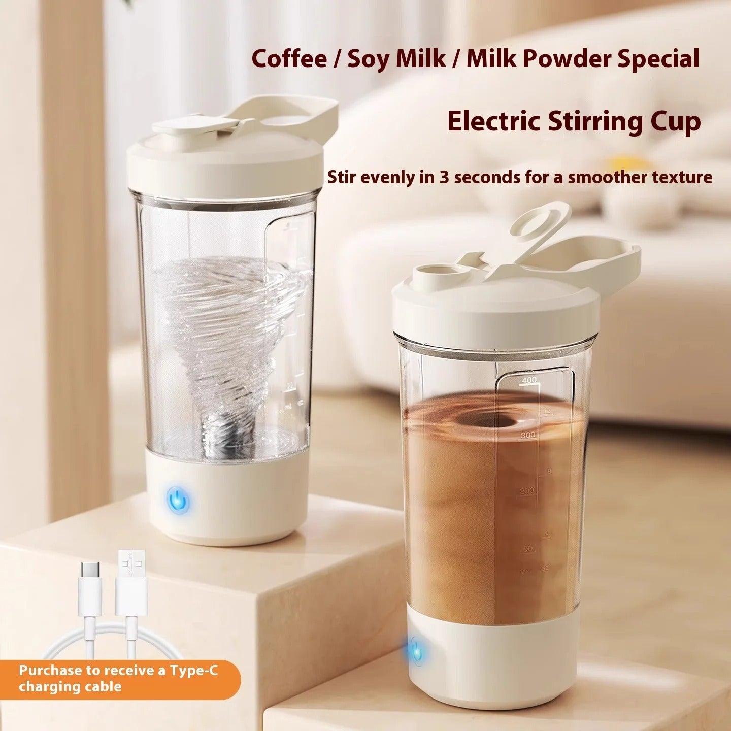 Electric Stirring Cup – USB Rechargeable Automatic Shaker Bottle
