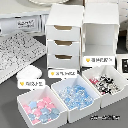 Chic 3-Tier Desk Organizer with Drawers