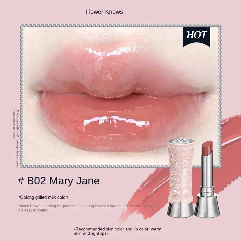 Flower Knows Swan Ballet Solid Lip Glaze Mirror Lipstick