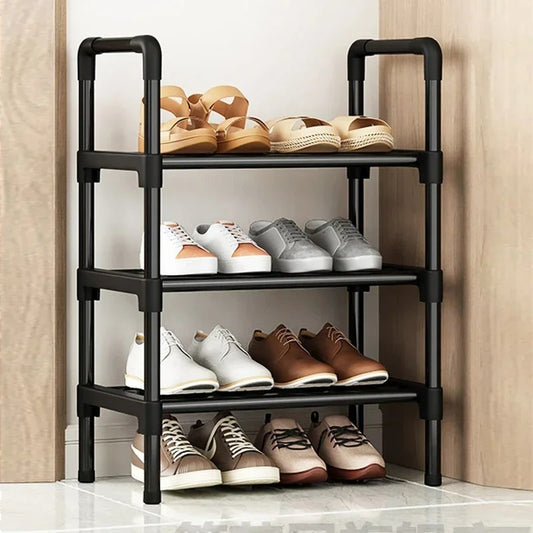 Black Elevated Shoe Rack Small Simple Multi-layer Shoe Cabinet